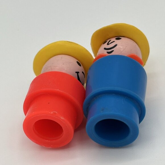 Vintage Fisher Price Little People Farmer & Son Yellow Hat Farm Figure USA - Picture 7 of 7